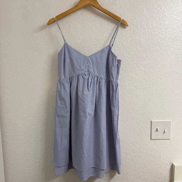 DEREK LAM 10 CROSBY COTTON WHITE BLUE TIE RUFFLE DRESS SIZE 4 - Picture 1 of 3